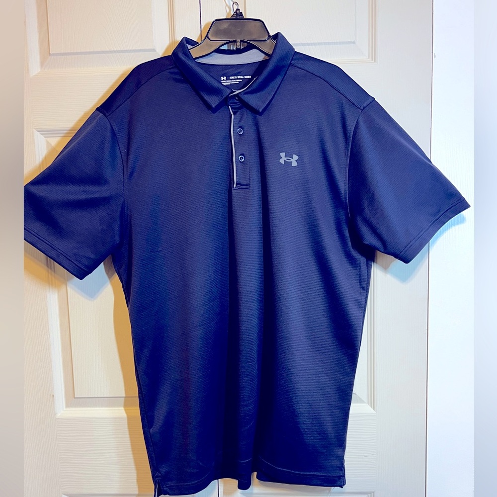 Under Armour Tech Golf Polo, Navy Blue, XXL